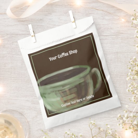 Modern Unique Art Coffee Shop Custom Text フェイバーバッグ (クリップ留めされた状態)