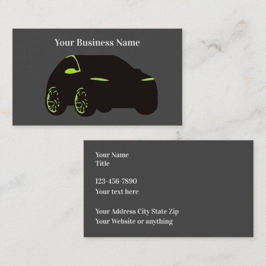 Modern Unique Automotive Theme Business Cards 名刺 (正面/裏面)