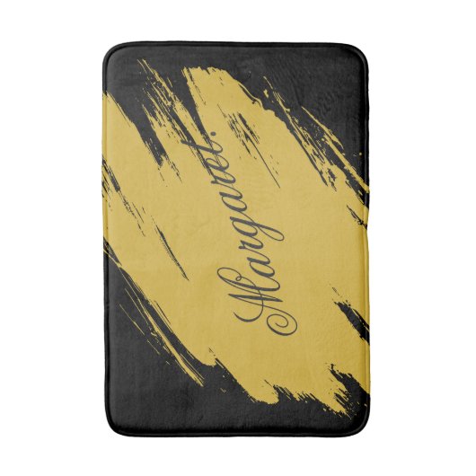 Modern Unique Bath Mat Featuring Custom Name Desig バスマット (正面縦)