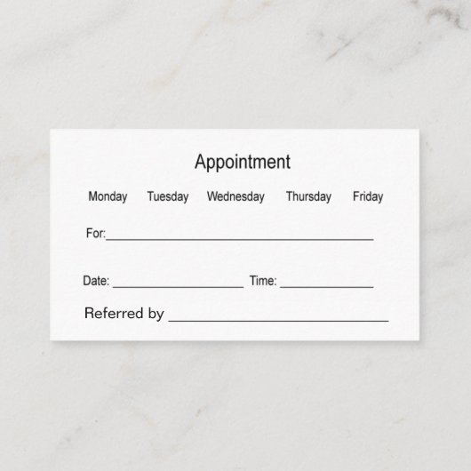 Modern Unique Dentist Appointment Business Cards 名刺 (裏面)