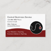 Modern Unique Electrician Business Cards 名刺 (正面)