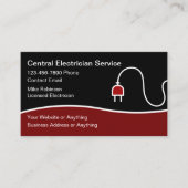 Modern Unique Electrician Business Cards 名刺 (正面)