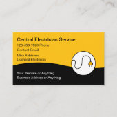 Modern Unique Electrician Business Cards 名刺 (正面)