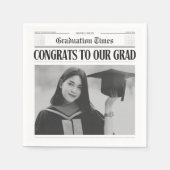 Modern unique funny photo newspaper graduation スタンダードカクテルナプキン (正面)