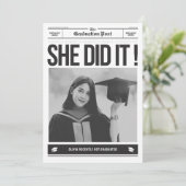 Modern unique funny photo newspaper graduation 案内状 (スタンド正面)