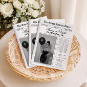 Modern Unique Newspaper Photo Sweet 16 招待状