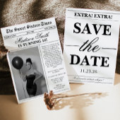 Modern Unique Newspaper Photo Sweet 16 招待状