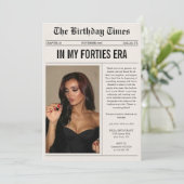 Modern Unique Photo Forty 40th Birthday 招待状 (スタンド正面)