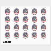 Modern United States QR Code Sticker American Flag ラウンドシール (シート)