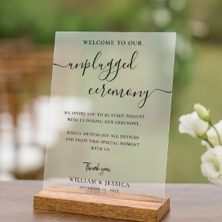 Modern Unplugged Ceremony Wedding アクリルサイン
