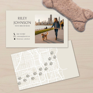 Modern Urban Dog Walker Business Card 名刺