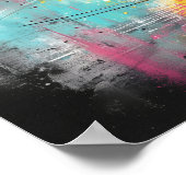 Modern Urban Emotional Child Paper Boat Art ポスター (角)