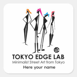 Modern Urban K-Pop Girls Graphic - Tokyo Edge Lab スクエアシール