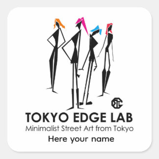 Modern Urban K-Pop Girls Graphic - Tokyo Edge Lab スクエアシール
