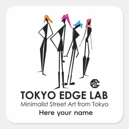Modern Urban K-Pop Girls Graphic - Tokyo Edge Lab スクエアシール (正面)