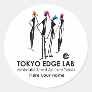Modern Urban K-Pop Girls Graphic - Tokyo Edge Lab ラウンドシール