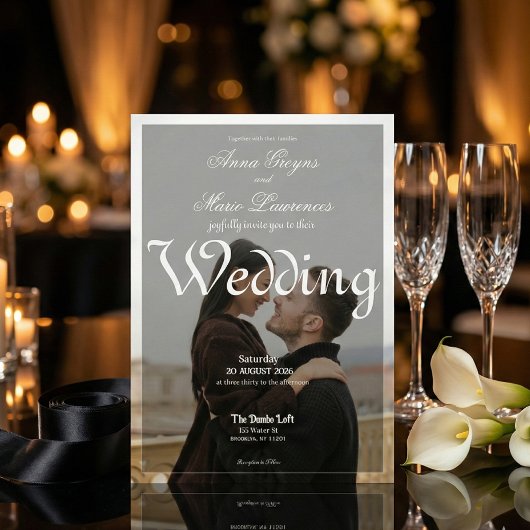 Modern Urban Minimalist Photo Overlay Calligraphy 招待状