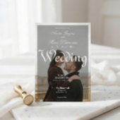 Modern Urban Minimalist Photo Overlay Calligraphy 招待状