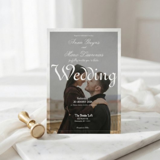 Modern Urban Minimalist Photo Overlay Calligraphy 招待状