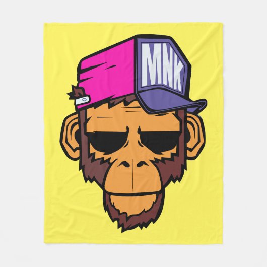 Modern Urban Monkey フリースブランケット (正面)