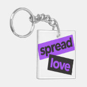 Modern, urban, vibrant, trendy graphic Spread Love キーホルダー (正面左)