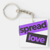 Modern, urban, vibrant, trendy graphic Spread Love キーホルダー (正面)