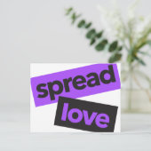 Modern, urban, vibrant, trendy graphic Spread Love ポストカード (スタンド正面)