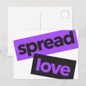 Modern, urban, vibrant, trendy graphic Spread Love ポストカード (正面/裏面)