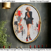 Modern Urban Woman, Red Sole Heels EL3R Decoupage 薄葉紙