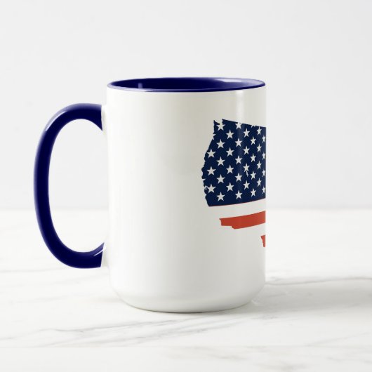 Modern USA Map Outline - American Pride White Mug マグカップ (左)