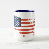 Modern USA Map Outline - American Pride White Mug マグカップ (中央)