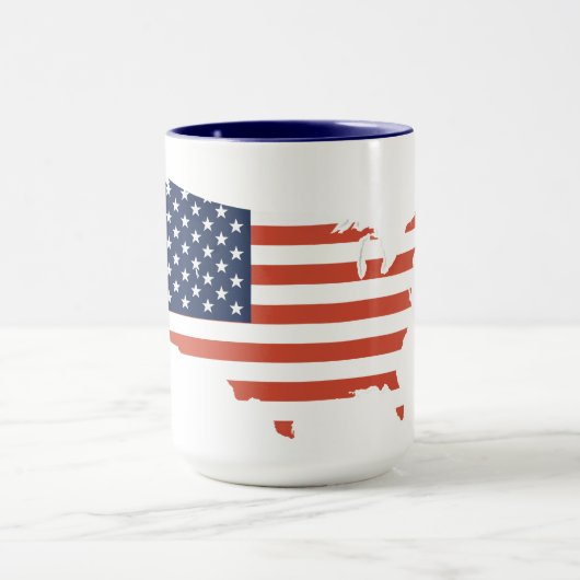 Modern USA Map Outline - American Pride White Mug マグカップ (中央)