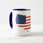 Modern USA Map Outline - American Pride White Mug マグカップ (正面左)