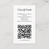 Modern Vacation Rental Guest House Photo QR Code 名刺 (裏面)