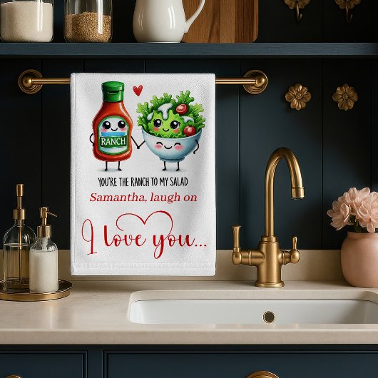 Modern Valentine Funny Food Kitchen Towel キッチンタオル