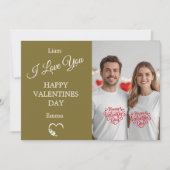 Modern Valentine’s Day Photo Card – Olive サンキューカード (正面)