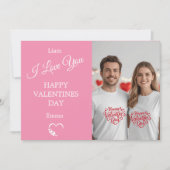 Modern Valentine’s Day Photo Card – Soft Coral サンキューカード (正面)