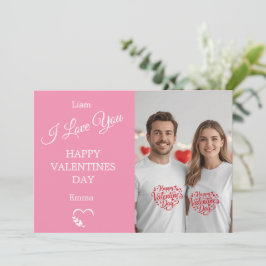 Modern Valentine’s Day Photo Card – Soft Coral サンキューカード