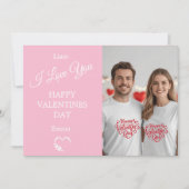Modern Valentine’s Day Photo Card – Soft Coral サンキューカード (正面)