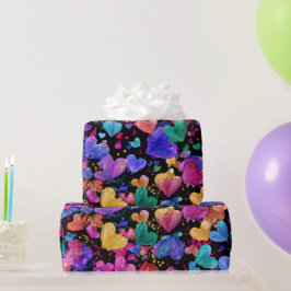 Modern Valentine Wrapping Paper– Abstract Colorful ラッピングペーパー