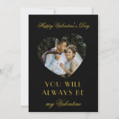 Modern Valentines Day Black Note Card for Couples ノートカード (正面)
