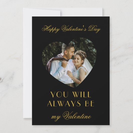 Modern Valentines Day Black Note Card for Couples ノートカード (正面)