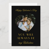 Modern Valentines Day Black Note Card for Couples ノートカード (正面/裏面)