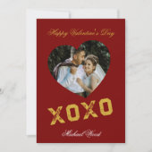 Modern Valentines Day XOXO Love Note Card for Coup ノートカード (正面)