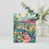 Modern Van Gogh Joshua Tree Cholla Cactus Garden ポストカード (スタンド正面)