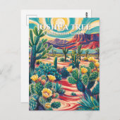 Modern Van Gogh Joshua Tree Cholla Cactus Garden ポストカード (正面/裏面)