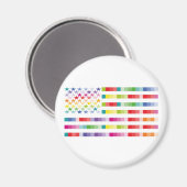 MODERN VERSION MULTICOLOR USA/EEUU FLAG BY MASANSE マグネット (正面/裏面)