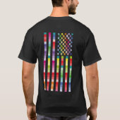 MODERN VERSION MULTICOLOR USA/EEUU FLAG BY MASANSE Tシャツ (裏面)
