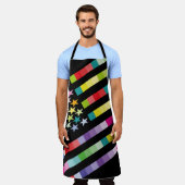 MODERN VERSION MULTICOLOR USA/EEUU FLAG MASANSER エプロン (着用した状態)