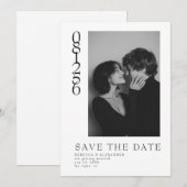 Modern Vertical Date Editorial Photo Wedding セーブザデート (正面/裏面)